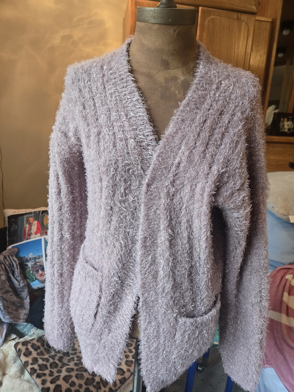 NWOT Hippie Rose Ladies Small Lilac Open Cardigan Sweater